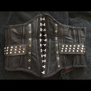 Vegan leather waist corset
